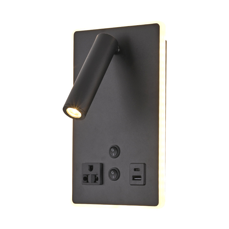 Foyer Lighting Wall Decor - Moderne LED-Wandleuchte mit Schalter, 2 USB-Ladeanschlüssen