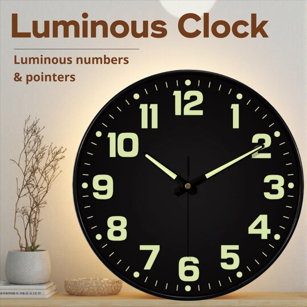 Lighting Home Decor Wall Clocks - Leuchtende Wanduhr mit Licht im Dunkeln,