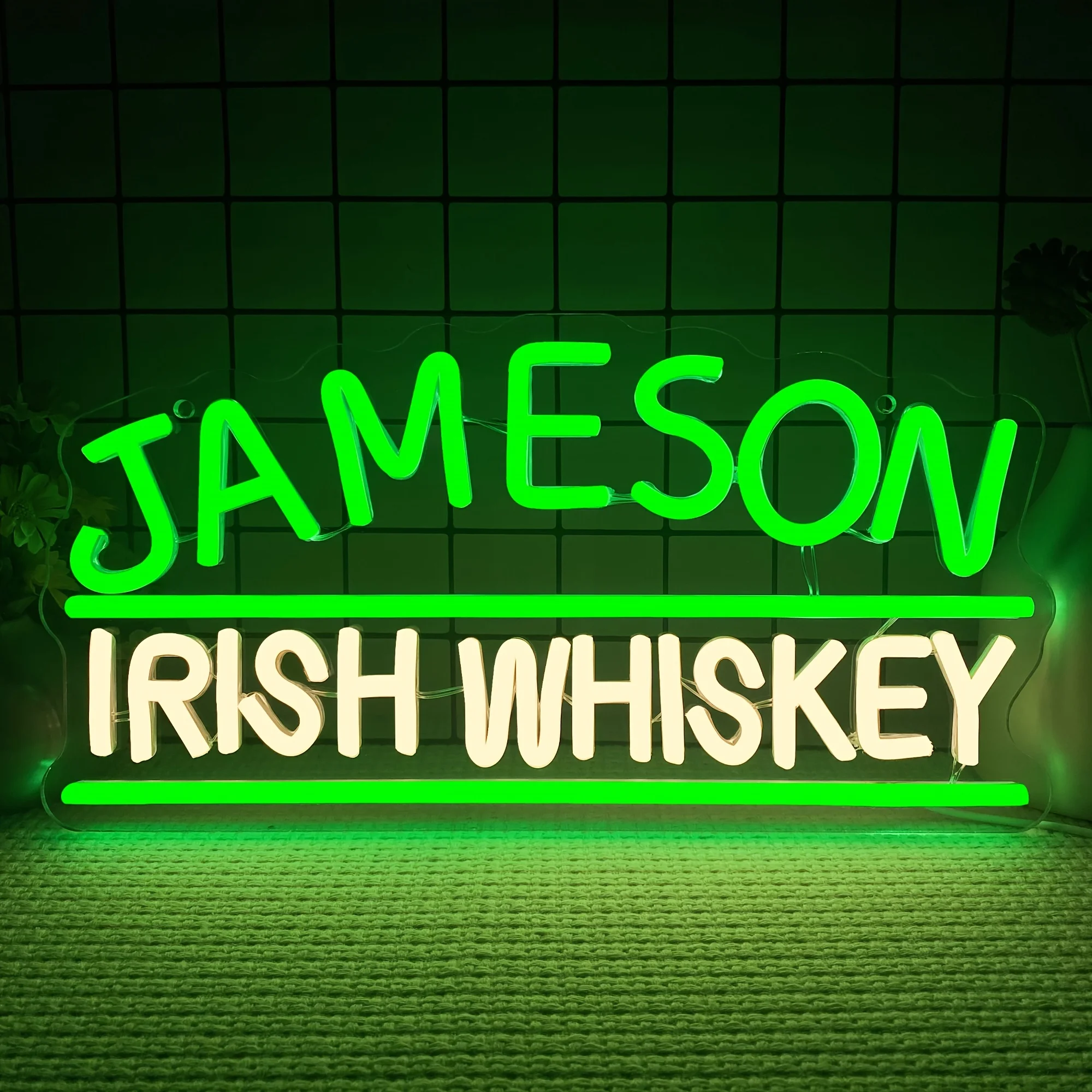 Home Decor Lighting Brands - Jameson Irish Whiskey Markenlogo Neonlicht für