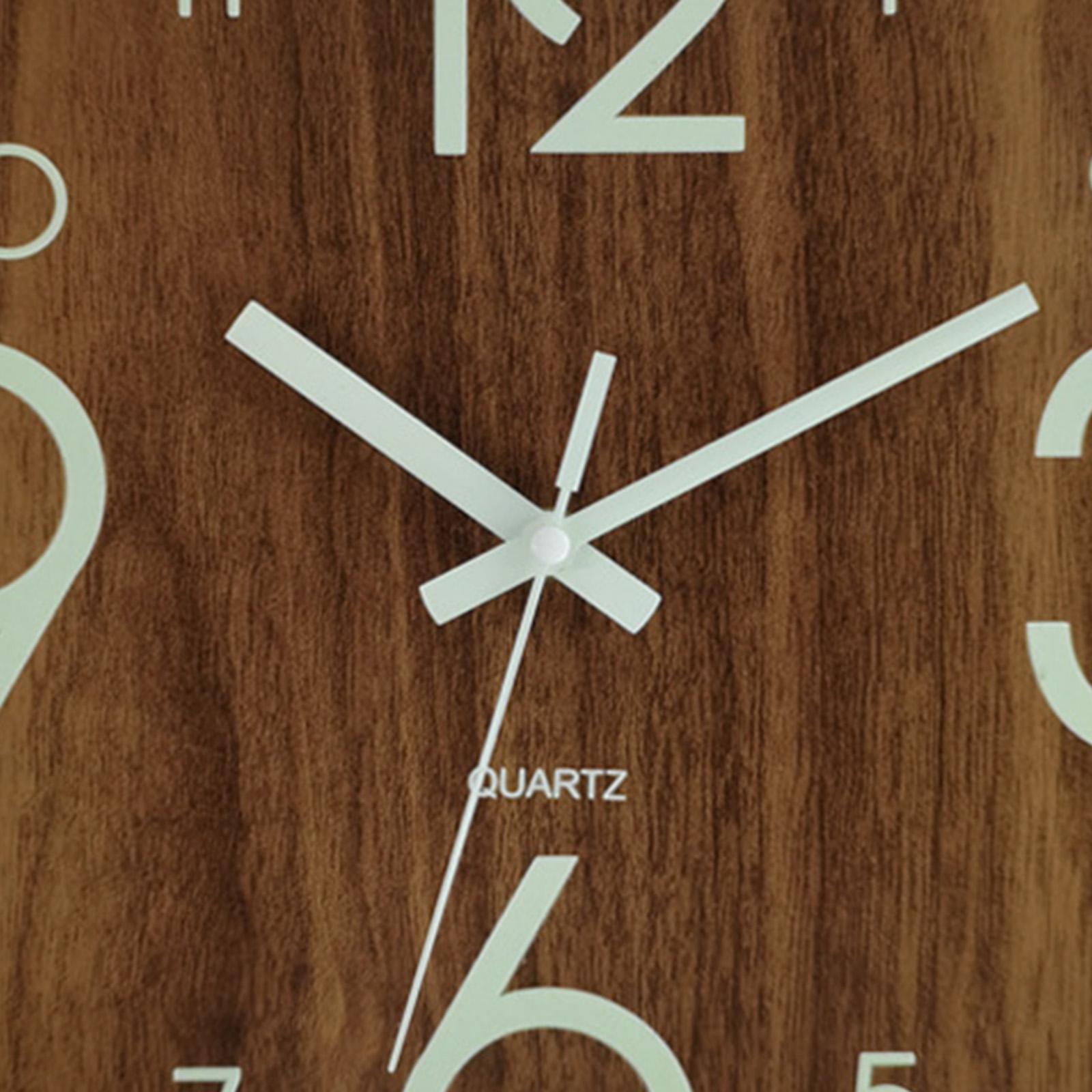 Lighting Home Decor Wall Clocks - 30 cm quadratische Wanduhr, leuchtende Holzdekoration,