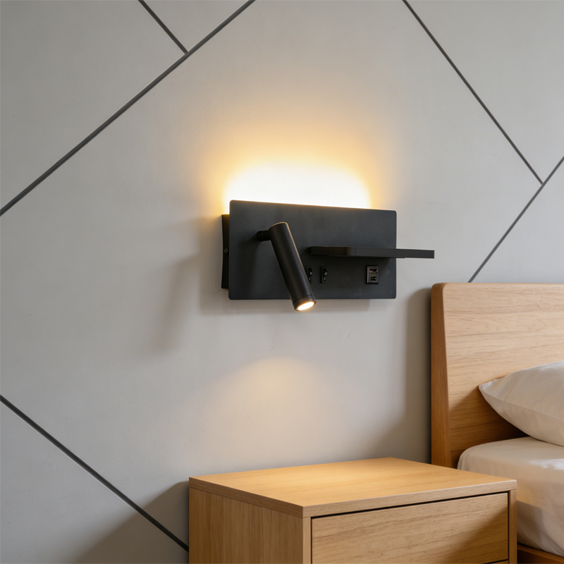 Foyer Lighting Wall Decor - Kabellose Lade-Wandleuchte Elegante Schwarze Moderne Wandlampe