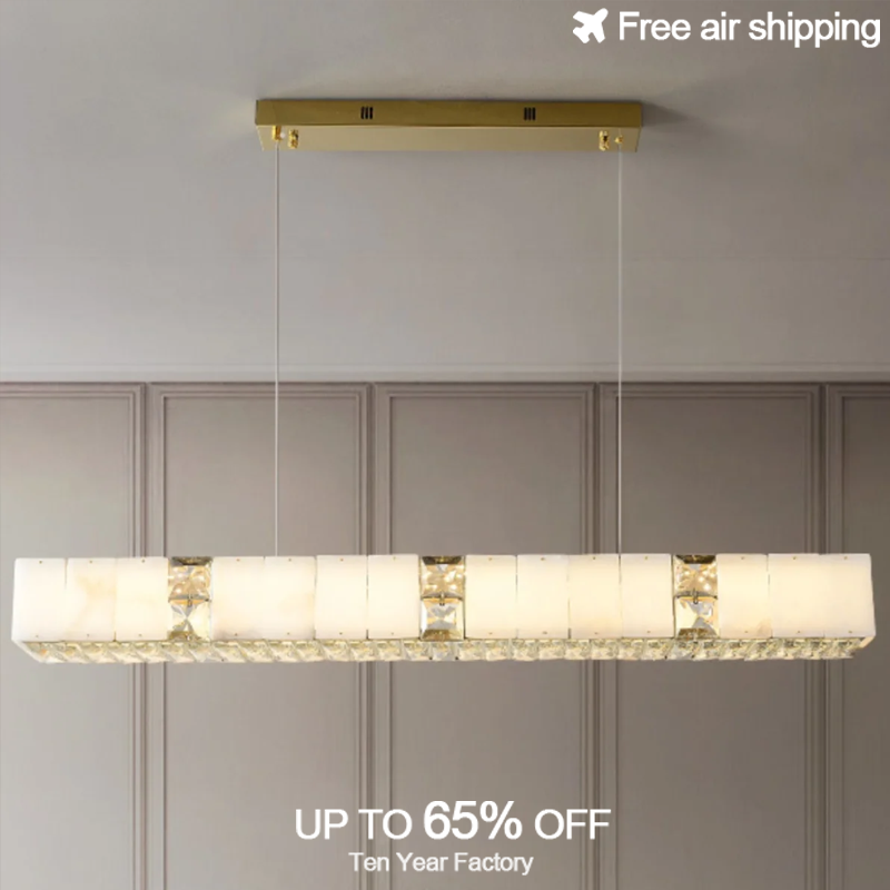 Elements Lighting Decor - Goldschwarzer moderner LED-Kronleuchter mit Acryl- und