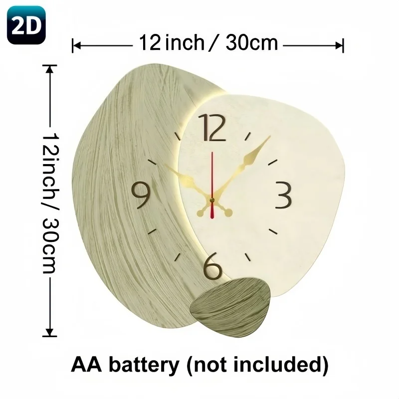 2D Flache, Holz-Wanduhr mit Ge – Lighting Home Decor Wall Clocks Bewertung und Preis