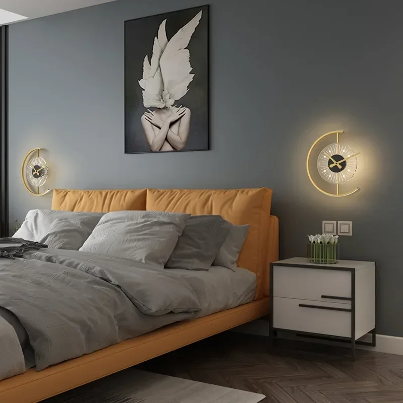 Moderne LED-Wandleuchte mit Uh – Lighting Home Decor Wall Clocks Bewertung und Preis