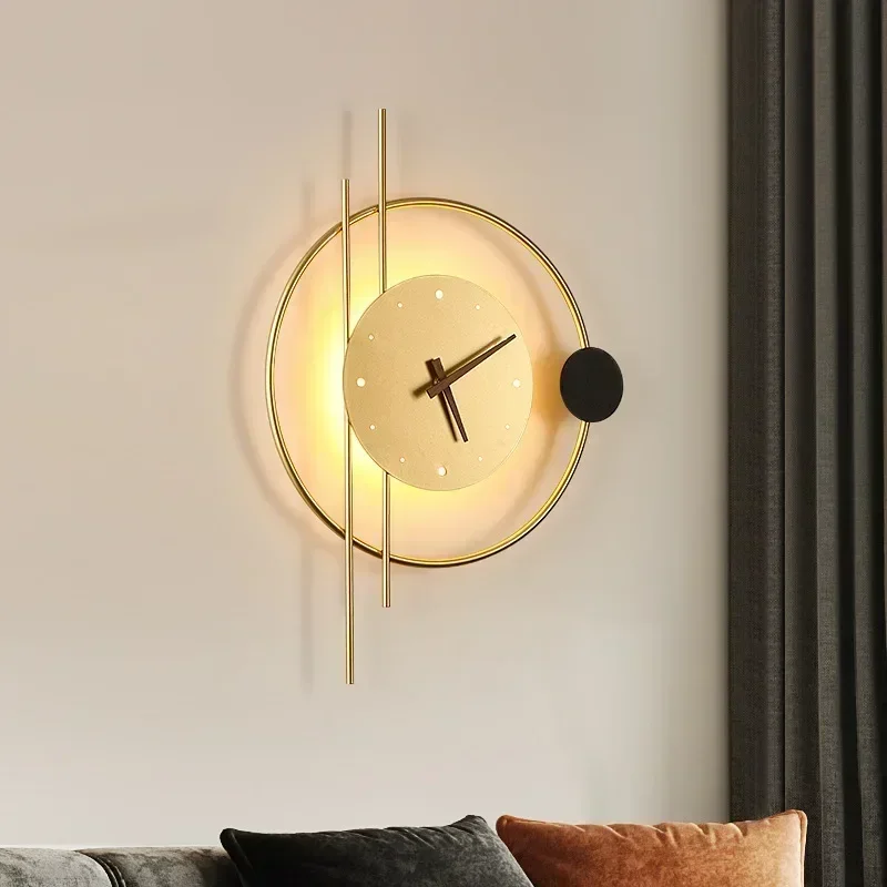 Moderne LED-Wandleuchte mit Uh – Lighting Home Decor Wall Clocks Bewertung und Preis