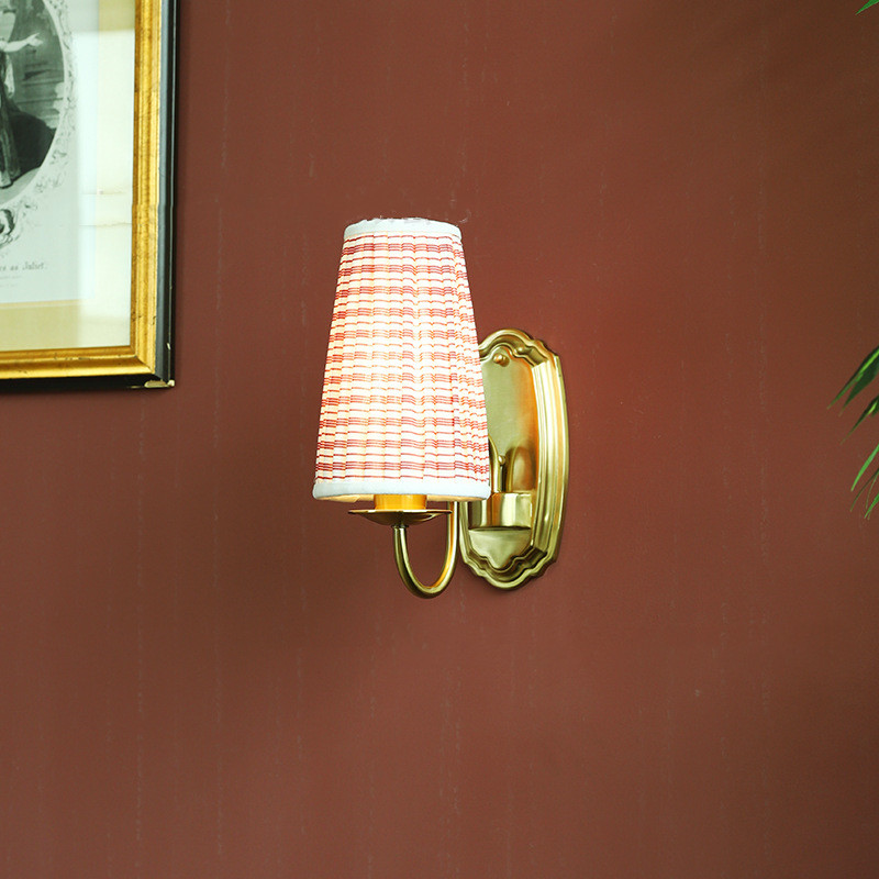 Retro Stoff Wandleuchte Bronze – Elements Lighting Decor Bewertung und Preis