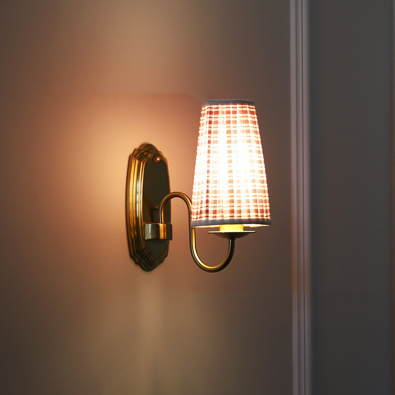 Retro Stoff Wandleuchte Bronze – Elements Lighting Decor Bewertung und Preis